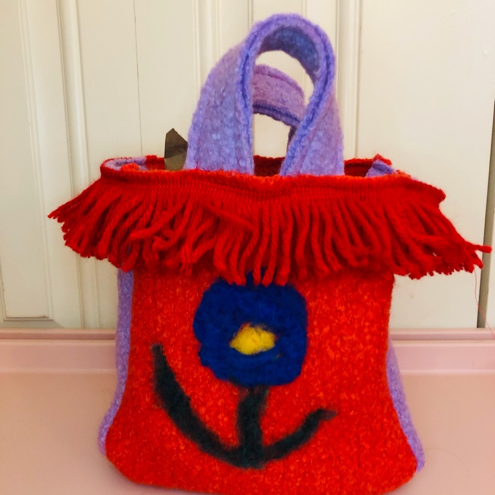 Handmade wool felted handbags for youths